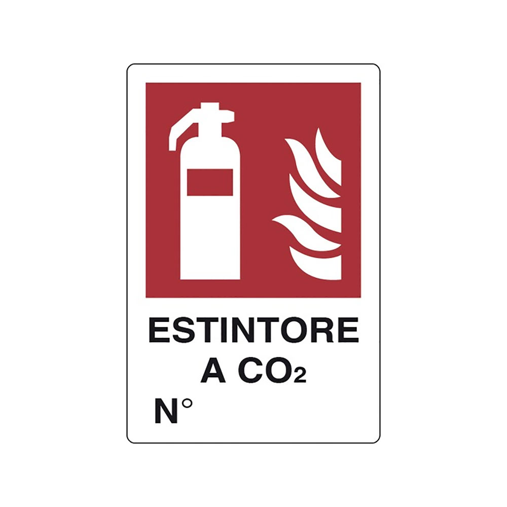 Cartello alluminio 30x20 ESTINTORE A CO2 - Antinfortunistica Italia