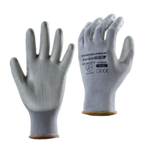 Guanti in poliestere grigio e palmo spalmato poliuretano grigio Eurolite 13P Tg.10