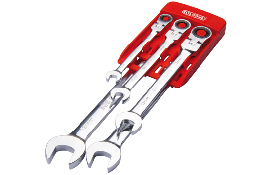 Set chiavi combinate con cricchetto a testa flessibile B06-P05